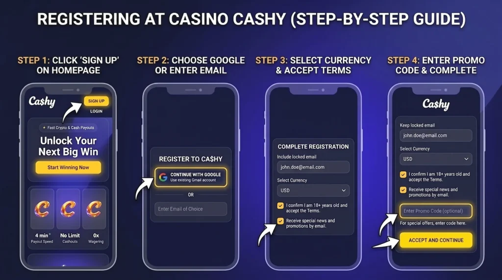 Cashy Casino Registrering Guide
